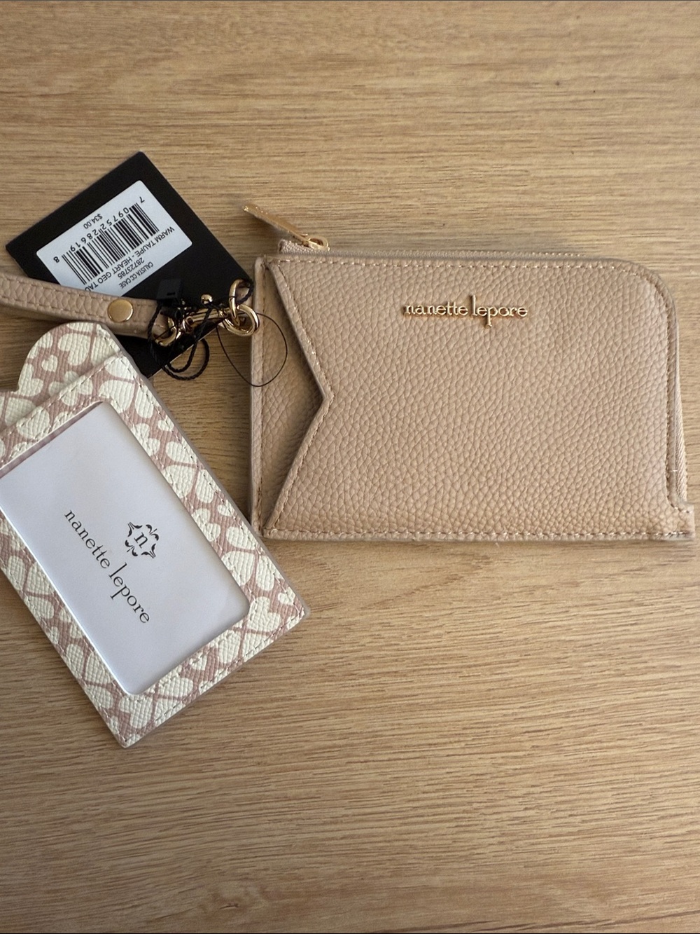 Nanette Lepore Blush Pebble Wristlet Card Case